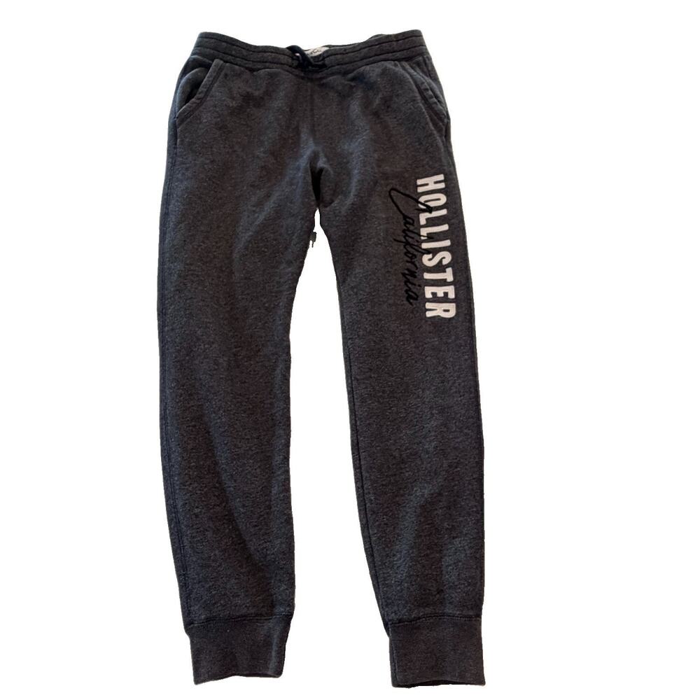 Hollister Gray Sweatpants Must Have Collection Large joggers Spellout
